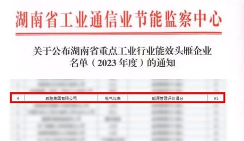 喜讯|米乐m6
集团上榜湖南省能效“头雁”企业名单